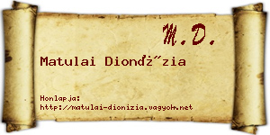 Matulai Dionízia névjegykártya